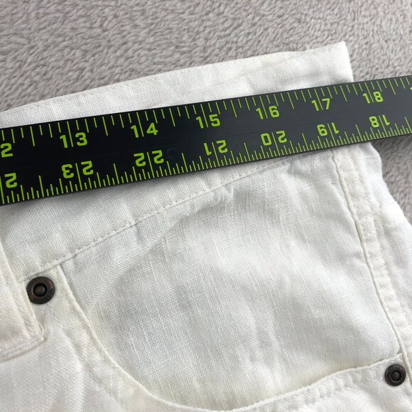 Phat Farm Mens Pants Size 34 White Straight Trousers 100% Linen Blend Casual - Picture 4 of 15